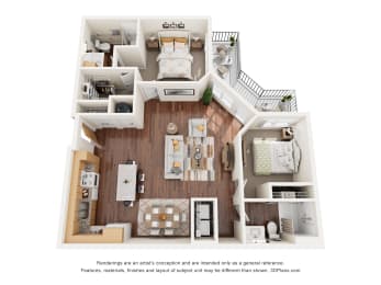 2 bed 2 bath F at Shannon Reserve 55+ Apartments, Georgia