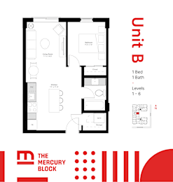1 Bed 1 Bath 537 sqft