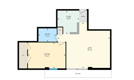 A floor plan of a house with a garage and a porch.