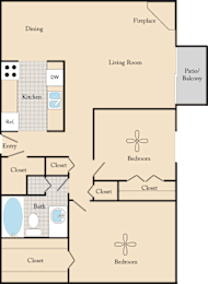 a floor plan of a home with a bedroom and a living room