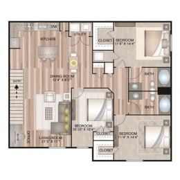  Floor Plan TriCourt Courtyard