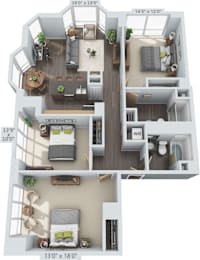 3 bed 2 bath at Clayton on the Park Apartments, Clayton 63105