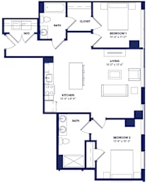 2 bed 2 bath at Two Twelve Clayton Apartments, Clayton, MO