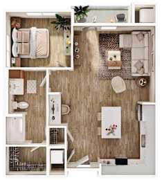 a1 floor plan of a home with a bedroom and a living room