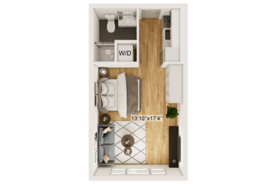 Elwood Floor Plan | 384 Sq. Ft. at Residences at Richmond Trust, Virginia