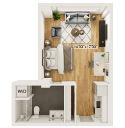 Grayland Floor Plan | 472 Sq. Ft. at Residences at Richmond Trust, Richmond, VA, 23219