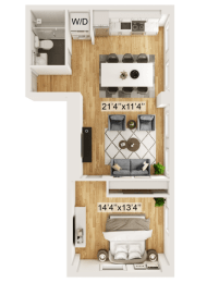 Grace Floor Plan | 653 Sq. Ft. at Residences at Richmond Trust, Richmond, Virginia