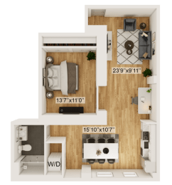 11M Floyd Floor Plan | 851 Sq. Ft. at Residences at Richmond Trust, Virginia, 23219
