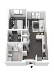 1Bedroom_A1 Floor Planat Metropolis Apartments, Glen Allen Virginia