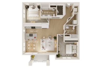 Hydrangea Floor Plan | 1,185 Sq. Ft. at Oak Grove at Blake Farm, North Carolina, 28411