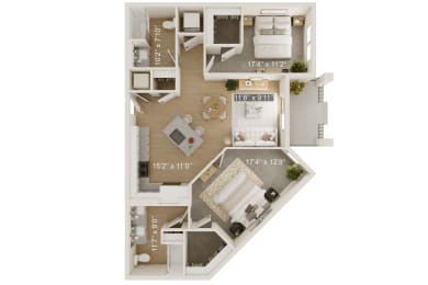 Camellia Floor Plan | 1,061 Sq. Ft.  at Oak Grove at Blake Farm, Wilmington, NC, 28411