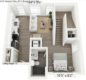 a floor plan image of the hudson in poughkeepsie, ny