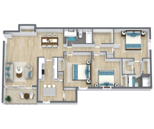 Bayside Floor Plan | 1,323 Sq. Ft. at Bayville Apartments, Virginia Beach