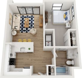 A1 1 Bedroom Apartment | 660 Sq. Ft. at Centro at Pine Nash, North Carolina