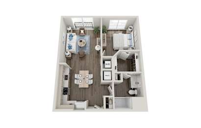 1 Bedroom Floorplan |  775 Sq. Ft. at Innsbrook Square, Virginia