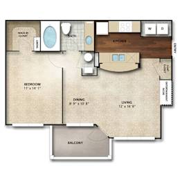 Cortland II Floor Plan | 680 Sq. Ft. at The Orchard, Ohio, 43016