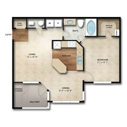 Macintosh I Floor Plan | 755 Sq. Ft. at The Orchard, Dublin, Ohio