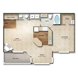 Macintosh II Floor Plan | 820 Sq. Ft. at The Orchard, Dublin