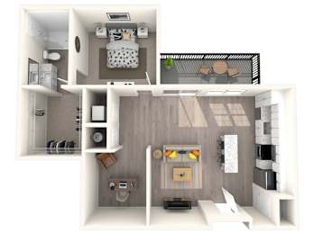 One Bed Floorplan | 920 Sq. Ft. at Triton Glen, Glen Allen, Virginia