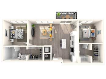 2 Bedroom Floorplan | 1,006 Sq. Ft. at Triton Glen, Virginia, 23060