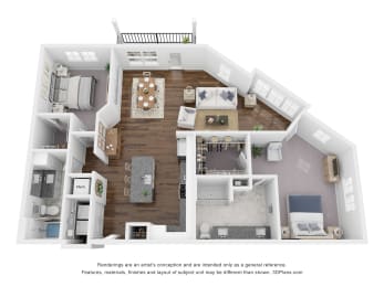 2 Bed 2 Bath Floor Plan | 1,427 Sq. Ft. at The Bella at Westchester.