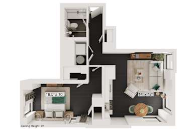 bedroom floor plan an in 2d