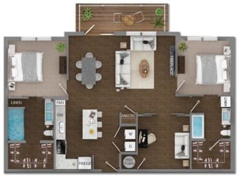 Delaneaux Apartments Floor Plan 14