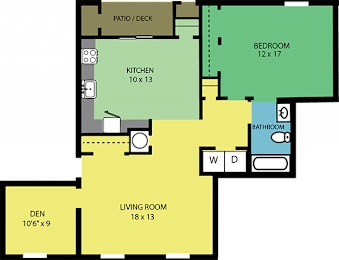  Floor Plan 1 BEDROOM WITH DEN