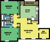  Floor Plan 2 BEDROOM WITH DEN