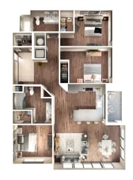 Roberts Floor Plan | 1,451 Sq. Ft. at Pier 33 Apartments, Wilmington, 28401