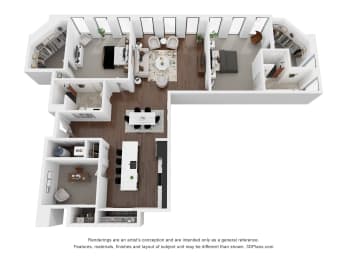 B10 Floor Plan at Preston Centre, Columbus, 43215