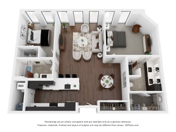 B5 Floor Plan | 1,306 Sq. Ft. at Preston Centre, Ohio, 43215