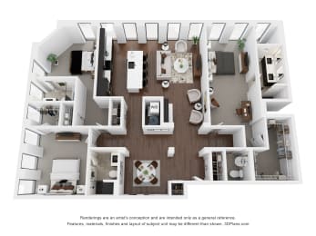 C2 Floor Plan at Preston Centre, Columbus, 43215