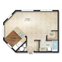 Somerset Floor Plan | 545 Sq. Ft. at The Orchard, Ohio