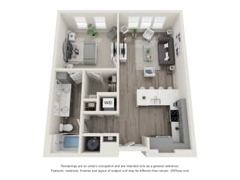bedroom floor plan at the approach at summit park apartments in fort worth, tx