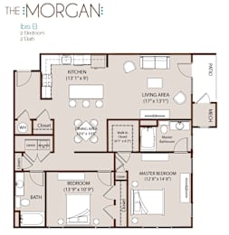 a floor plan of the morgan apartments designed by foshee architecture