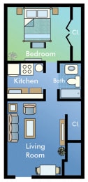 Woodbriar Apartments One Bedroom Floor Plan