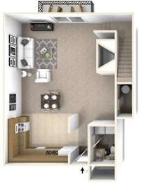  Floor Plan 2x1.5 Townhouse