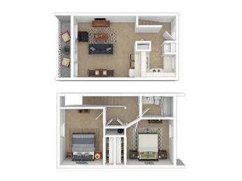 A floor plan of a two-story residential building.