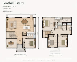 A floor plan for the Foothill Estates Fairview 2079 Sq. Ft. property.