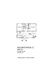 A drawing of a floor plan for a unit labeled B.