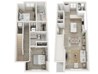 Two floor plan images of a house with labeled rooms.