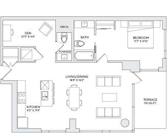 A black and white image of a house floor plan.