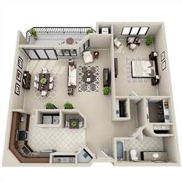  Floor Plan 1 Bed 1 Bath (FS 3)