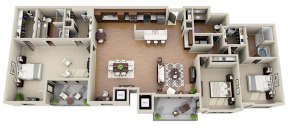  Floor Plan 3 Bed 2.5 Bath Infinity Suite (FS 4)