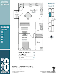 A floor plan for an apartment at Avenue 8 at Mayfair.