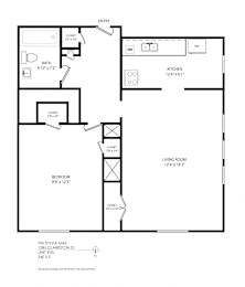 A black and white image of a floor plan for a property at 1285 Clarkston St.