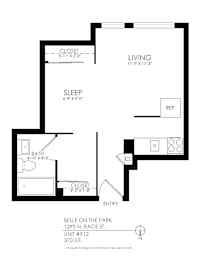 A black and white image of a floor plan for a apartment.