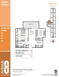 A floor plan for Building Three, a 5-floor apartment complex.