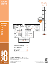 A floor plan for an apartment at Avenue 8 at Mayfair.